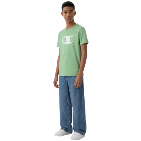 Camiseta Niño/Niña Champion Graphic Logo Powerblend "Light Olive Green"