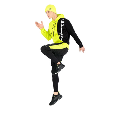 Champion Legacy Spliced Script Logo Print Hoodie "Yellow"