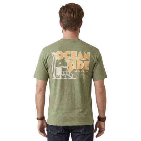Camiseta Champion Ocean Side de Algodón con Gráfico "Moss Green-Olive"