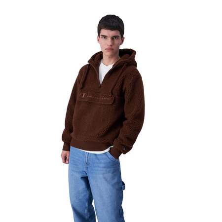Champion Script Logo Winter Fleece Hoodie "Brown"