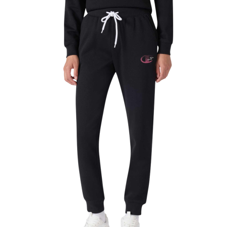Pantalón Mujer Con puño Champion Graphic Logo C NY Rib "Black"