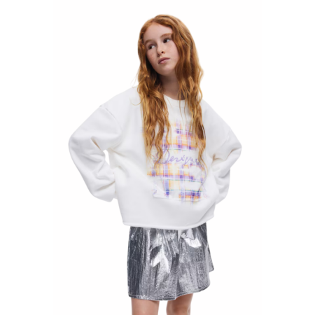 Desigual Sudadera Bordado "White-Multicolor"