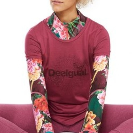 Desigual Essentials Maroon Tank CO T-Shirt
