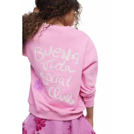 Desigual Sudadera de Niña Tejido de punto  "Chicle"
