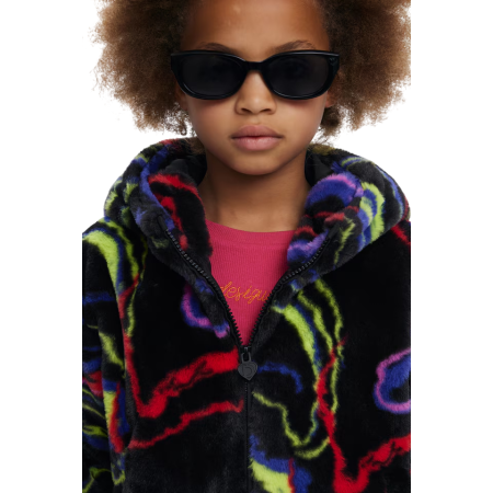 Desigual Girls Rainbow Fur Jacket "Tutti Fruti"