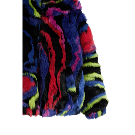 Desigual Girls Rainbow Fur Jacket "Tutti Fruti"