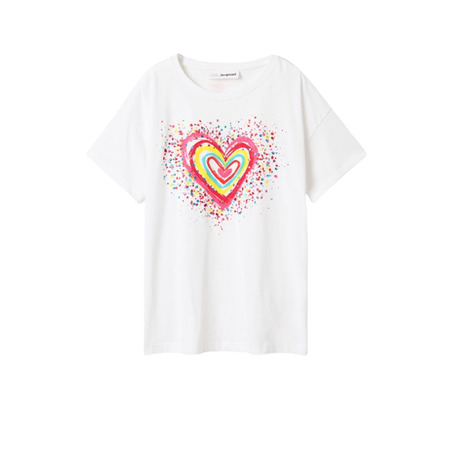 Desigual Girls Heart Sequins T-Shirt