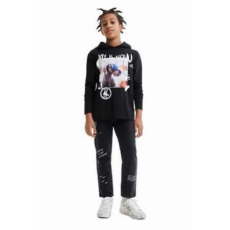 Desigual Junior Hooded T-shirt with Dog Print
