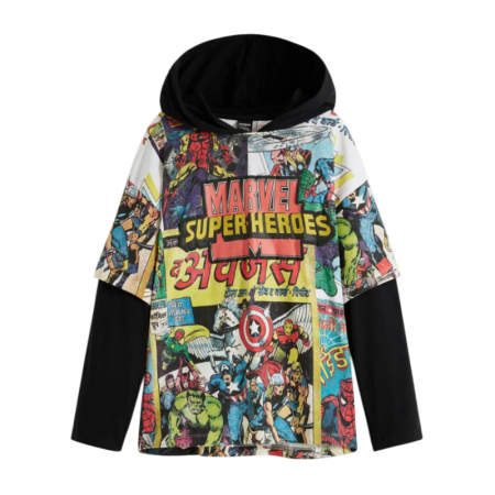 Desigual Marvel™ layering effect t-shirt "black"