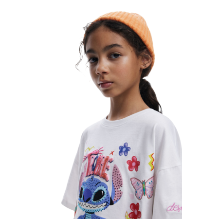 Desigual  Stitch™ 3D Cropped T-Shirt "White"