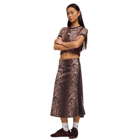 Falda Puma  midi T7 Leo Luxe Track "Black"