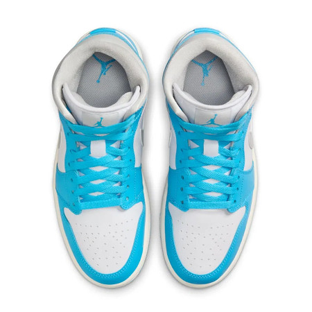 Jordan 1 Mid Dark Powder Blue White Sail Neutral Grey (Women's)