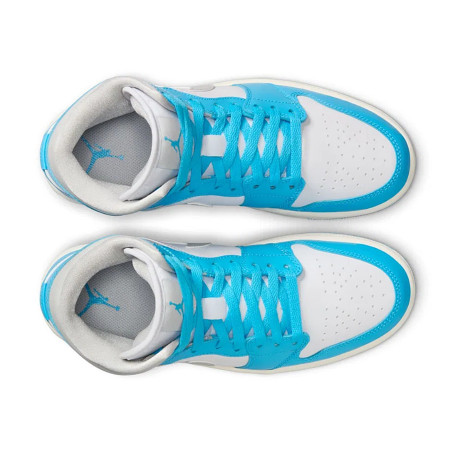 Jordan 1 Mid Dark Powder Blue White Sail Neutral Grey (Women's)