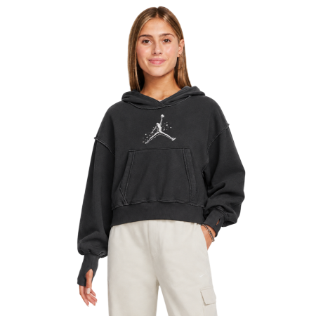 Sudadera Corta Niña Jordan JDG Rebel Rose "Off Black"