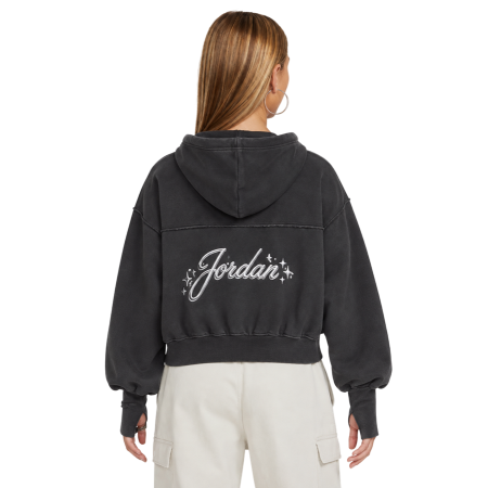 Sudadera Corta Niña Jordan JDG Rebel Rose "Off Black"