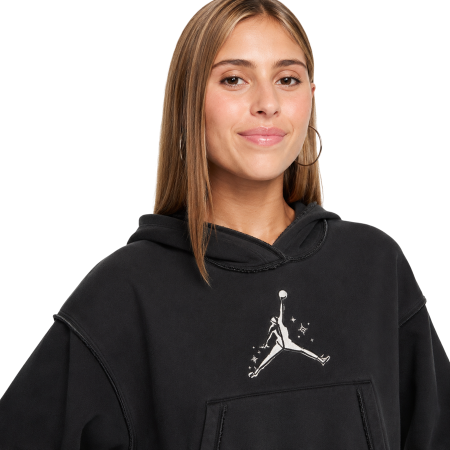Sudadera Corta Niña Jordan JDG Rebel Rose "Off Black"