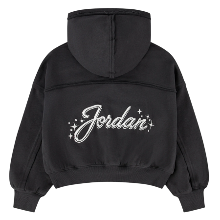 Sudadera Corta Niña Jordan JDG Rebel Rose "Off Black"