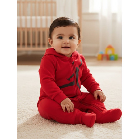 Mono Bebé Jordan Infants Air Jumpman Hooded Coverall "Gym red"