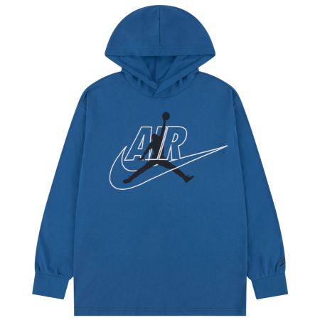 Camiseta Niño/Niña Manga Larga con Capucha Jordan Air Swoosh Jumpman "True Blue"