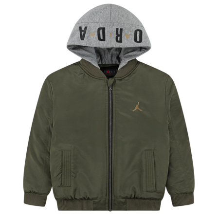 Jordan Kids Big Logo Hooded Bomber Jacket "Green"