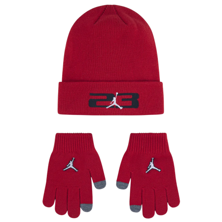 Conjunto Gorro + Guantes Táctiles Jordan Niño/Niña JAN 23 "University Red"