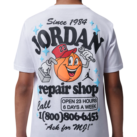 Camiseta Niño/Niña Jordan MJ's Repair Shop "White"
