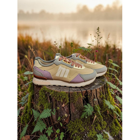 Zapatillas  Mujer Mustang Joggo "Beige Plity Azul"