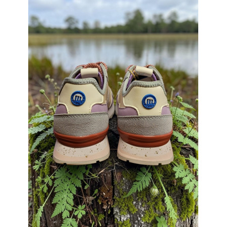 Zapatillas  Mujer Mustang Joggo "Beige Plity Azul"