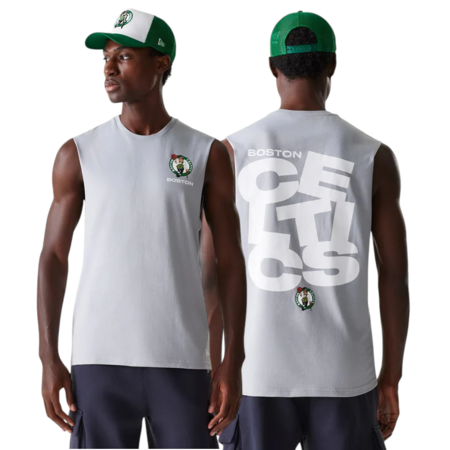 Camiseta sin Mangas New Era NBA Boston Celtics Graphic "Grey"