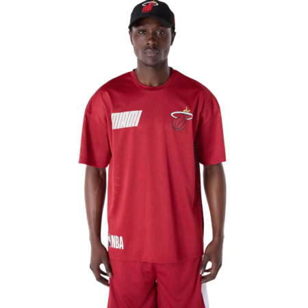 Camiseta Mesh New Era NBA Miami Heat Graphic "DarK Red"