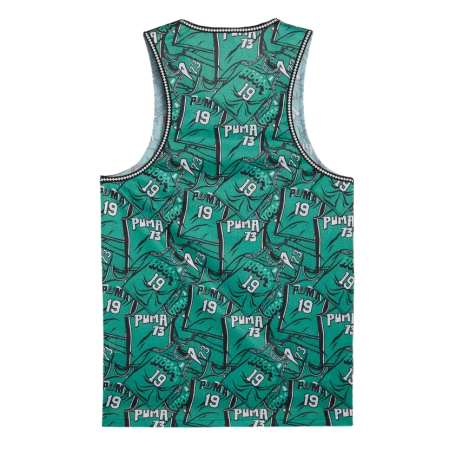 Camiseta de Baloncesto de Tirantes Puma Flagrant Foul  "Vibrant Green-AOP"