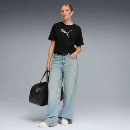 Camiseta Mujer Puma ESS GRAPHIC Animal Relaxed  "Black Print"