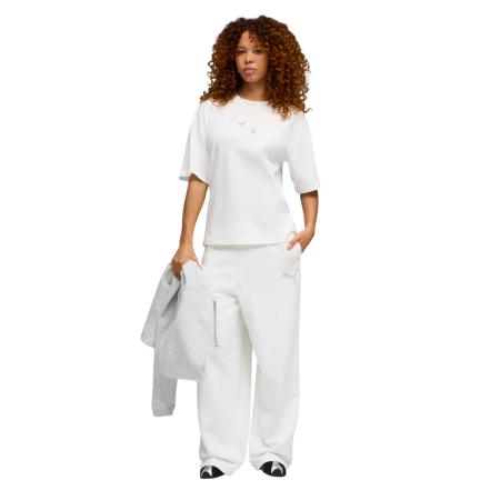 Camiseta mujer Puma ESS GRAPHICS LEO LUXE Bedazzled Oversized  "White"