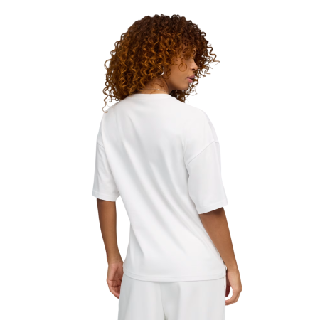 Camiseta mujer Puma ESS GRAPHICS LEO LUXE Bedazzled Oversized  "White"