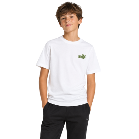 Camiseta Niño Puma ESS LOGO LAB Relaxed Back Graphic B "White-Earthy Green"