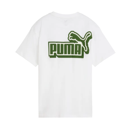 Camiseta Niño Puma ESS LOGO LAB Relaxed Back Graphic B "White-Earthy Green"