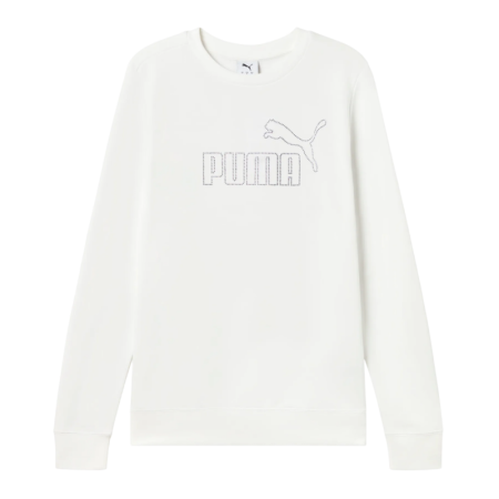 Sudadera Mujer Puma ESS Rhinestone CREW TR "White"