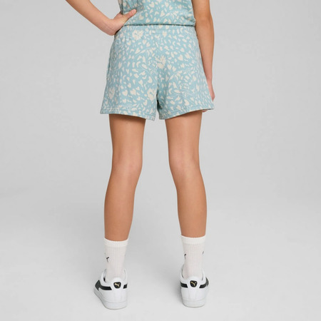 Puma FLAMING LOVE AOP High Waist Shorts TR G"Modern Mint"