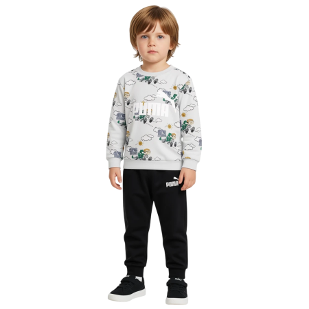 Chándal infantil Puma MINICATS SUPER PUMA AOP FL INF "White Glow Heather"