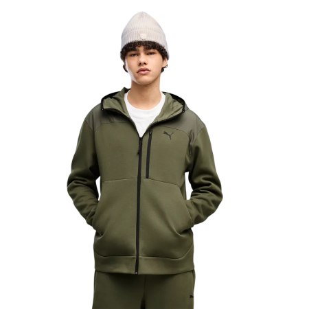 Sudadera PUMATECH Material Mix Full-Zip DK "Moss Veil"