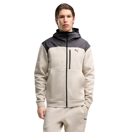 Sudadera PUMATECH Material Mix Full-Zip DK "Silver Fog"