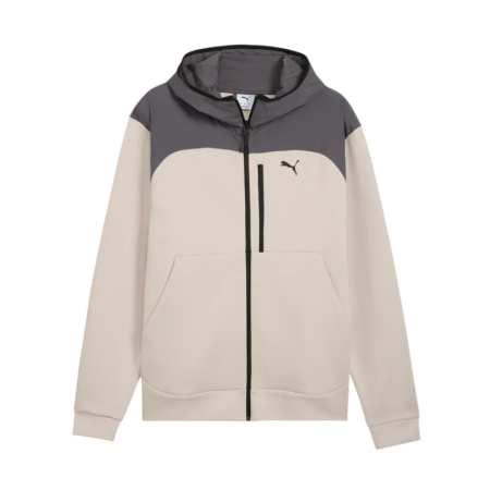 Sudadera PUMATECH Material Mix Full-Zip DK "Silver Fog"