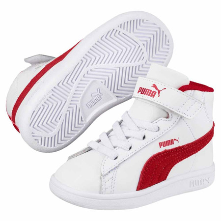 Puma Smash V2 Mid L V PS Kids (white/red)