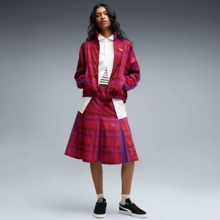 Falda Midi Puma T7 Pleated Tartan Woven "Garnet Glow"