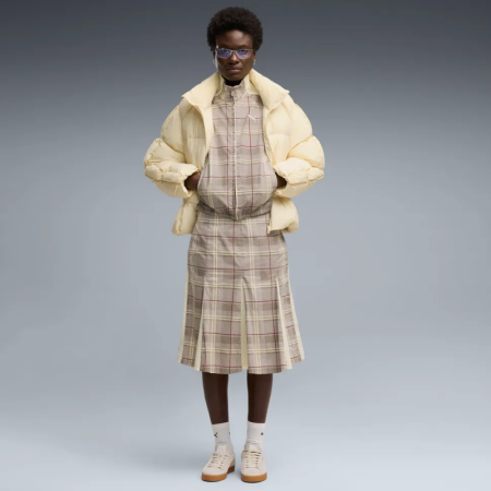 Falda Midi Puma T7 Pleated Tartan Woven "Mouse Gray"