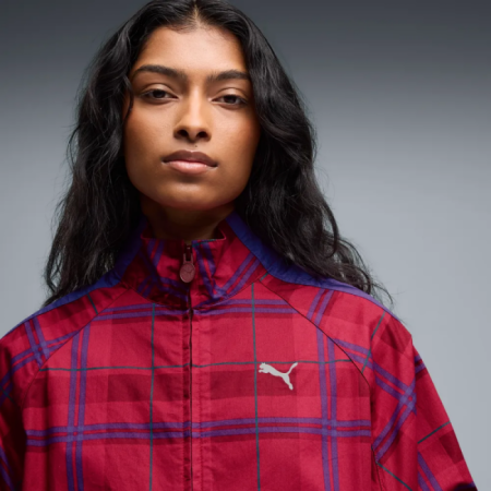 Chaqueta Puma T7 Relaxed Tartan Woven "Garnet Glow"