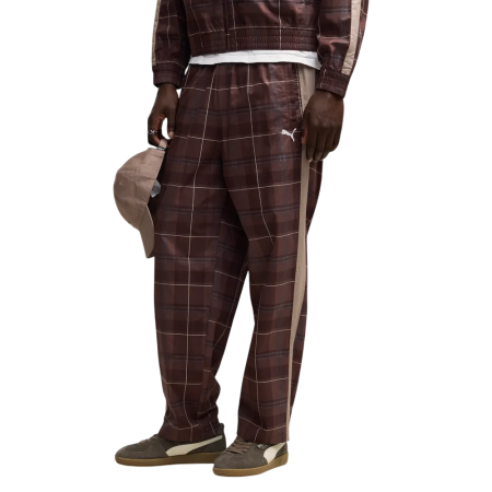 Pantalón  deportivo  Puma T7 Relaxed Tartan Woven Track "Chocolate Fondue"