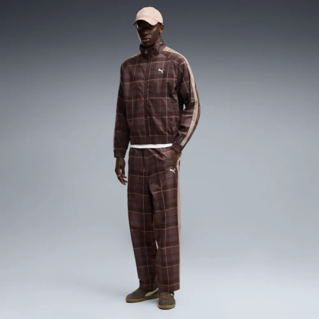Pantalón  deportivo  Puma T7 Relaxed Tartan Woven Track "Chocolate Fondue"