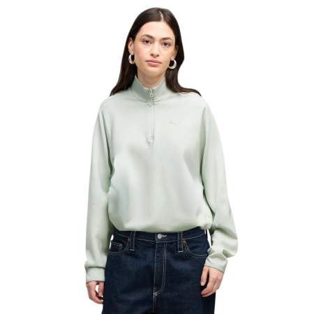 Sudadera  PUMATECH SENSE Relaxed Half-Zip DK "Créme De Mint"