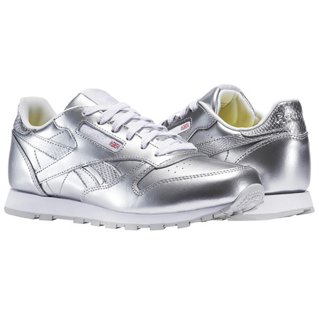 Reebok Classic Leather Metallic Silver Junior